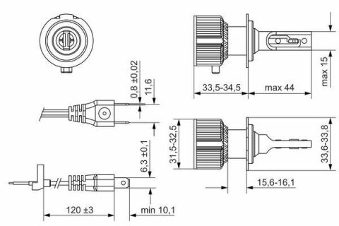 Автолампа H7 12V 24W PX26d LED 6500K (к-кт 2 шт)