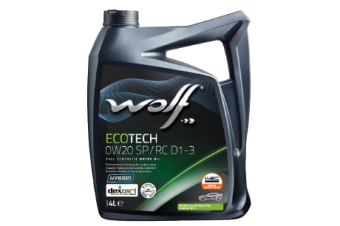 Моторна олива WOLF ECOTECH 0W-20 SP/RC D1-3, 4 літри