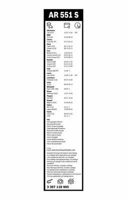 Щітки склоочисника (550/500mm) BMW X3 (E83)/Renault Megane I/Dacia Logan 96-