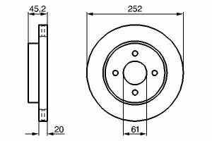 BOSCH  NISSAN Диск тормозной передн.Almera -00