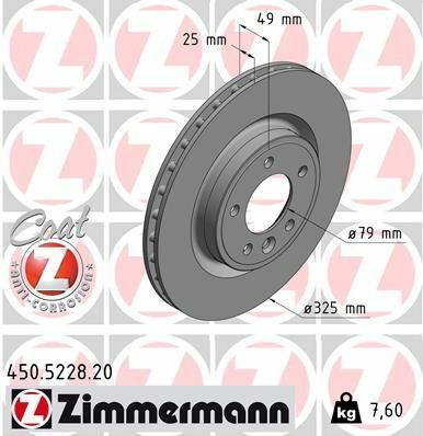 Диск гальмівний (задній) Land Rover Discovery V 16-/ Range Rover 12- (325x25) Coat Z