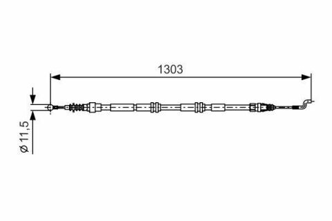 Трос ручника (задний) VW T5/T6 (1303mm) 03-