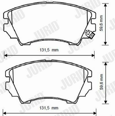 JURID OPEL Гальмові кільк. передн.(131.4mm) Insignia 08-