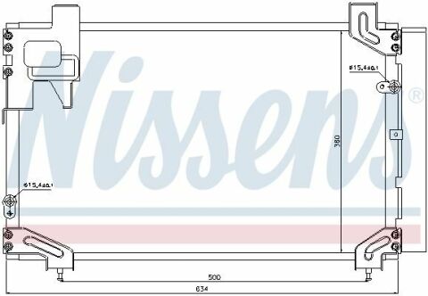 Радиатор кондиционера (конденсатор) с осушителем (590x385x16) AVENSIS 2.0 03-, COROLLA 2.0 04- TOYOTA