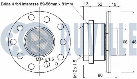 RUVILLE DB Подшипник перед ступицы C-CLASS AMG C 43 4-matic 18-, C-CLASS (W205) C 200 d 15-18, C-CLASS C 300 d 18-