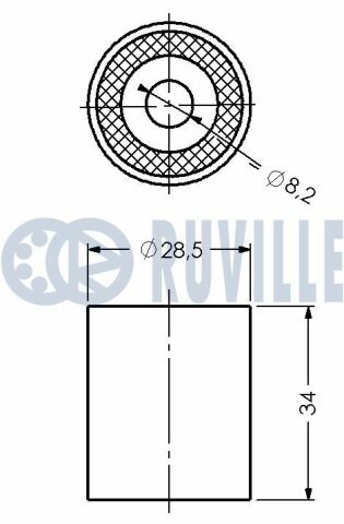 RUVILLE AUDI Натяжной ролик A3, A4, A6, A8 1.9-2.0TDI, VW Golf |V, Passat 98-,Tiguan 2.0TDI 07-