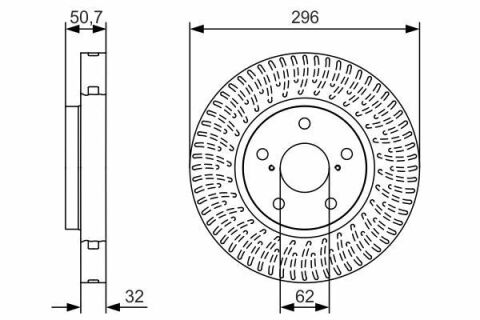 Диск тормозной (передний) Lexus GS 3.0 05-11 (296x32) (вент.)