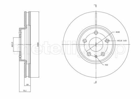 Диск тормозной (передний) Ford Mondeo V 13-(300x28)