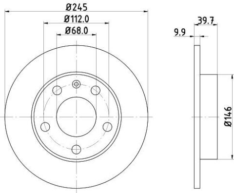 Диск гальмівний задн. AUDI 80 B4 93-, A4 B6 01-, COUPE B3 90-