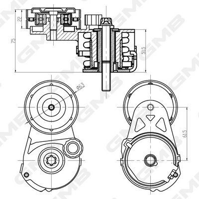 Ролик натяж.ремня с натяжн.механизмом astra g/h,vectra c, corsa d,meriva, fiat croma opel