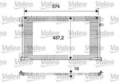 Радиатор кондиционера Renault Trafic 1.9 dCI/2.0 01- (574x437x16)