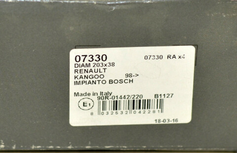 Барабанні гальмівні колодки (задні) d=203x38mm Renault Kangoo + Nissan Kubistar 97->08