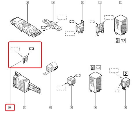 Предохранитель 10A (красный)