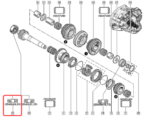 Подшипник КПП (25x62x18.25) Renault PF1, PK1, PK5, PK6, PK9