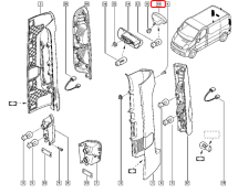 Ліхтар сигналу гальмування (додатковий) Renault Trafic 01- Ліхтар сигналу гальмування (додатковий) Renault Trafic 01-