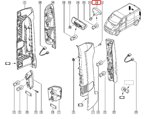 Фонарь сигнала торможения (дополнительный) Renault Trafic 01-