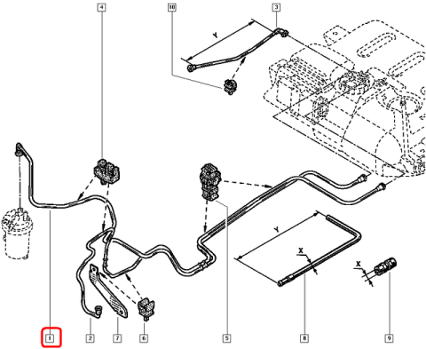 Паливна трубка з грушею підкачування RENAULT Trafic 1.9/2.5dCi 03-