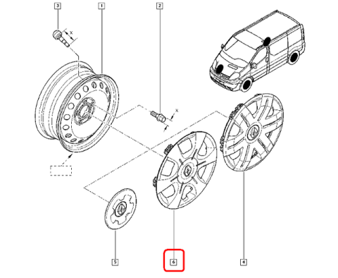Колпак диска колесного Renault Trafic/Opel Vivaro 06- (R16")