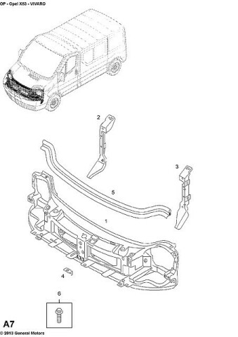 Передня настановна панель у зборі Opel Vivaro A 01->14