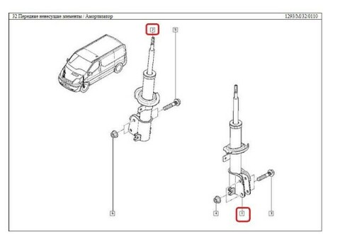 Амортизатор (передній) Renault Trafic 01-