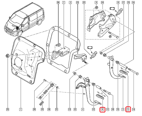 Накладка педали Renault Master III 2010- (сцепление / тормоз, 62mm)