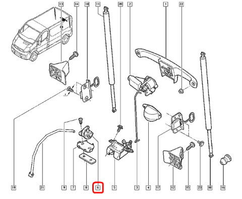 Петля дверей (задних) Renault Trafic 01-