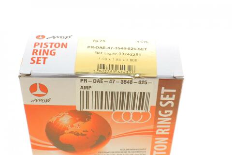 Кільця поршневі Daewoo Lanos 1.5 8V 90- (+0,25/76,75mm) (1.5x1.5x3.0) (к-кт 4 циліндри) Кільця поршневі Daewoo Lanos 1.5 8V 90- (+0,25/76,75mm) (1.5x1.5x3.0) (к-кт 4 циліндри)