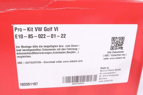 Комплект пружин (Pro-Kit) VW Golf VI 08-12 (4 шт.)