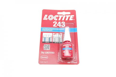 LOCTITE 243, 5ML Фиксатор резьбы (синий) (средняя фиксация), макс. диаметр резьбы М36