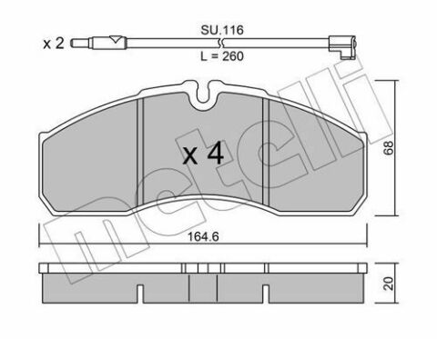 Тормозные колодки (передние/задние) Renault Mascott 99-10 (с датчиками)