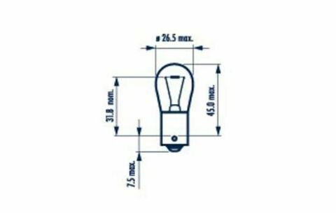 Автолампа PY21W 12V 21W BAU15s Standard (желтая) (блистер/к-кт 2 шт.)