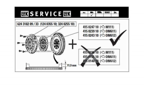 Комплект сцепления MB Sprinter 2.2CDI/2.7CDI, 03-06, d=240mm, OM611/OM612/OM647