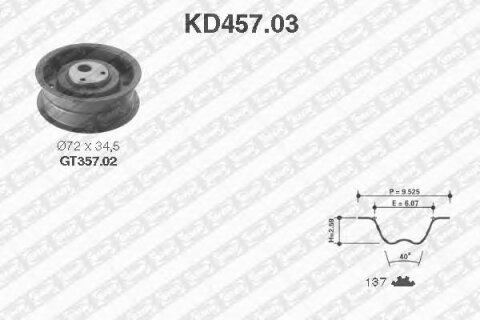 Комплект ГРМ VW T4 1.9D/TD (55405)