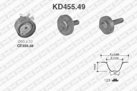 Комплект ГРМ Renault Kangoo 1.5dCi 01- (123x27)