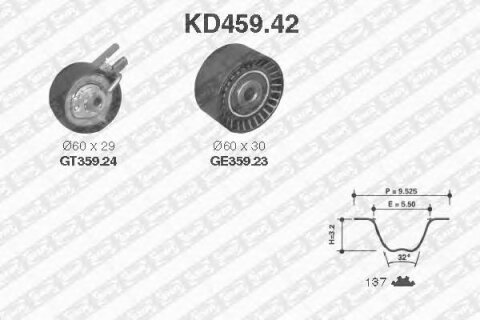 Комплект ГРМ Citroen Berlingo/Peugeot Partner 1.6HDI (z=137)