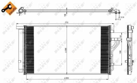 Радиатор кондиционера (с осушителем) Hyundai iX35/Kia Sportage 1.6/2.0 10-