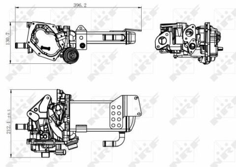 Радиатор рециркуляции ВГ с клапаном EGR Audi A4/A5/A6/Q5 2.0 TDI 07-18