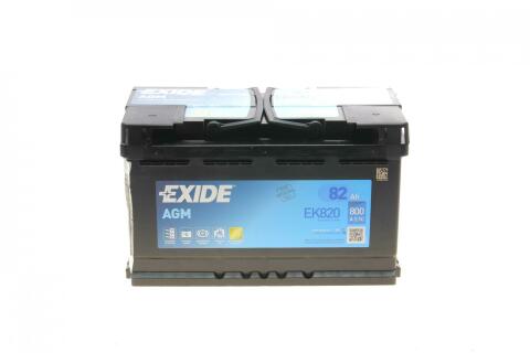 Акумуляторна батарея 82Ah/800A (315x175x190/+R/B13) (Start-Stop AGM) (аналолг EK800)