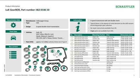 Ремкомплект КПП VW Passat (3C2,3C5) 1.9TDI/2.0TDI, 03/05-01/12, 02E, DSG-6 (DQ250)