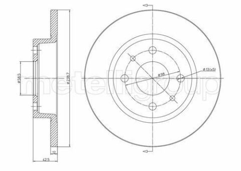 Диск тормозной передний VAZ 2108-09 (12mm)