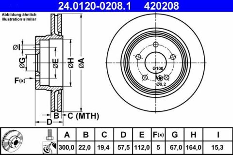 Диск тормозной (задний) MB C-class (W204/S204/C204) 07- (300x22)