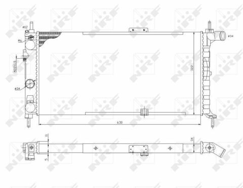 Радіатор охолодження Opel Kadett E 1.4-2.0 i/ D 84-93