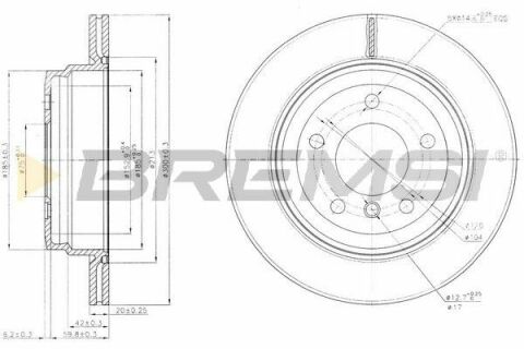 Гальмівний диск зад. BMW 1 (E87)/3 (E90)/X1 (E84) 05-15 (300x20) (заміна на CD7697V)