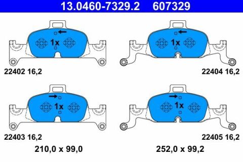 Колодки тормозные (передние) Audi A4/A5/A6/A7/Q5 15- (Ate)