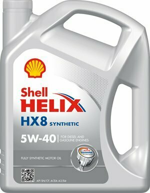 Моторна олива SHELL Helix HX8 Synthetic 5W-40, 5 літрів