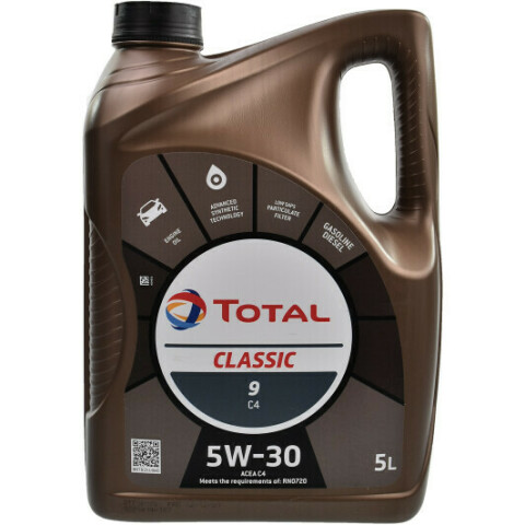 Моторна олива Total Classic 9 C4 5W-30, 5 літрів