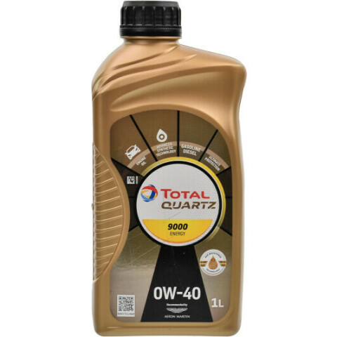 Моторное масло Total Quartz Energy 9000 0W-40, 1 литр