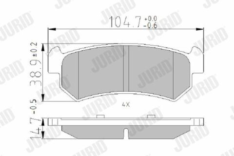 JURID CHEVROLET Гальмівні колодки задні Lacetti 04-