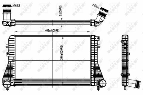 Радиатор интеркулера VW Passat/Sharan/Tiguan 1.4-2.0D 05-