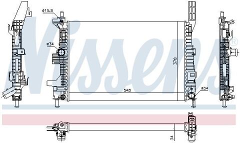 Радиатор FORD FOCUS III (CB8, CEW) (11-) 1.6 TDCi